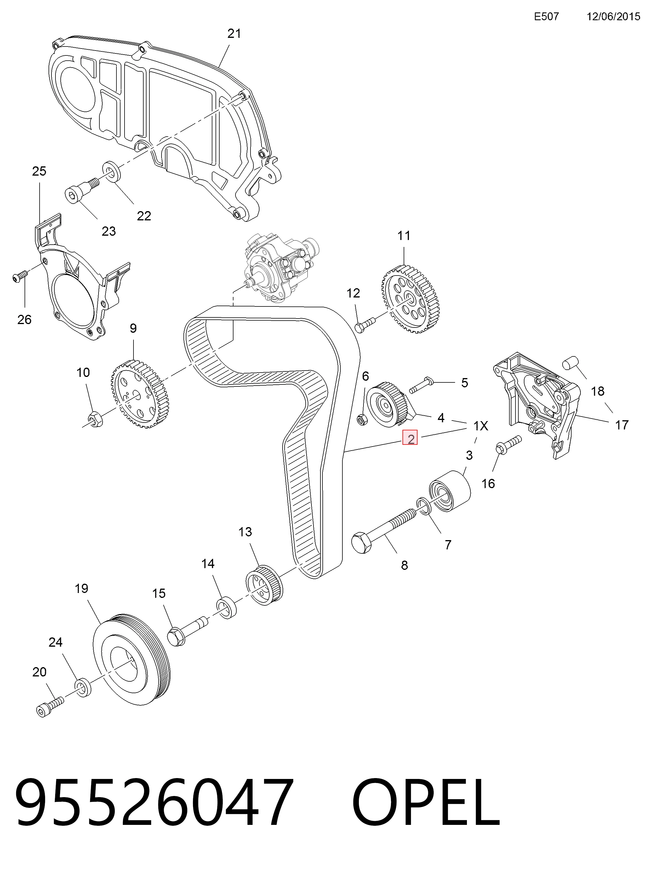 Ремень ГРМ 95526047 Peugeot/Citroen