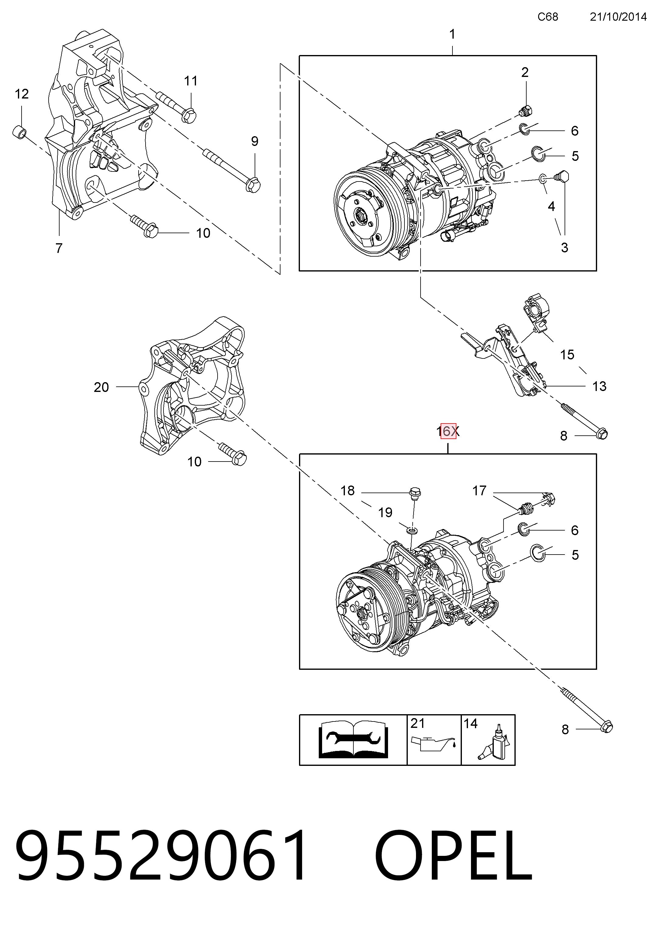  Компрессор кондиционера Opel Astra 
