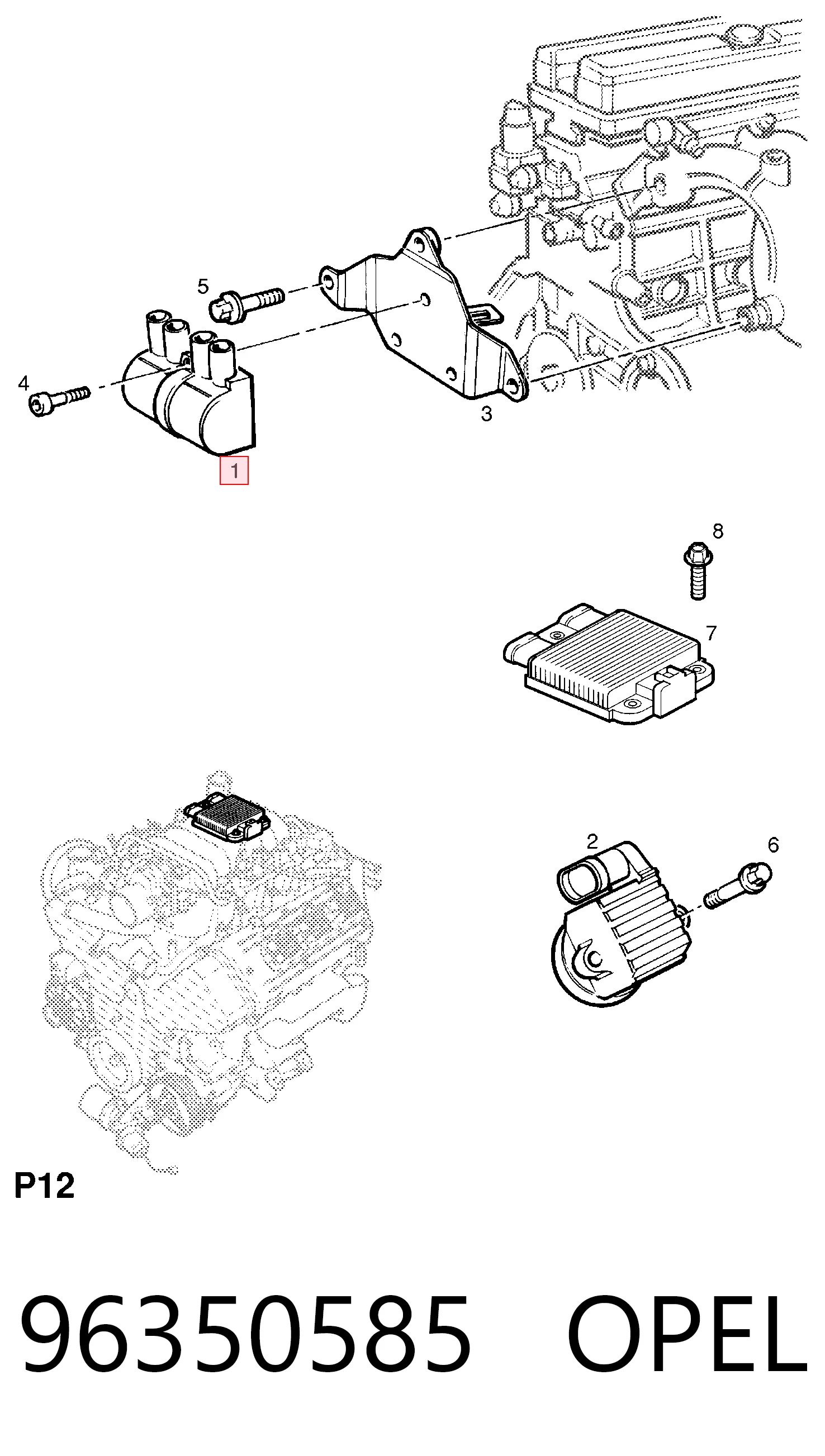 96350585 Opel Катушка зажигания