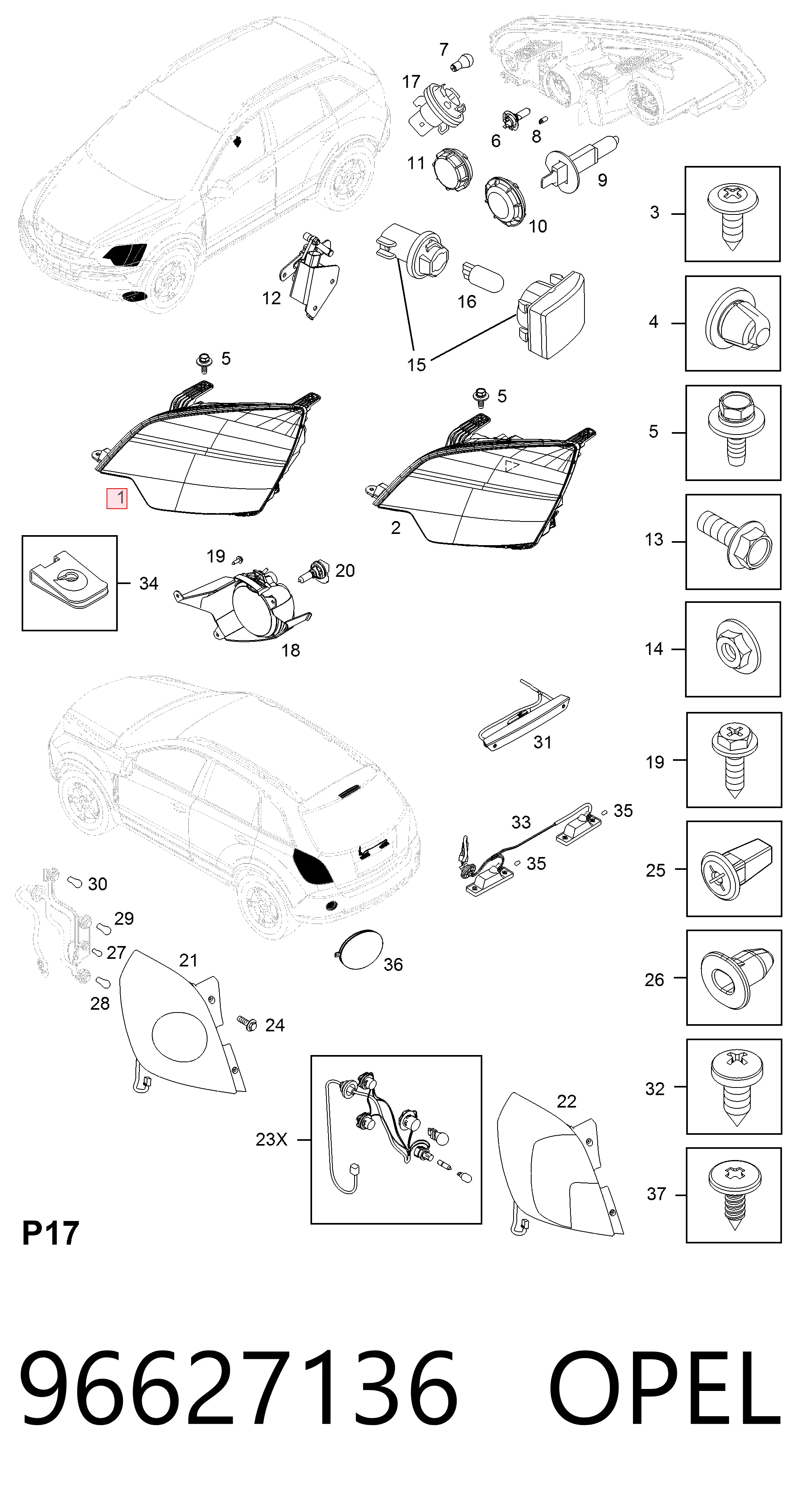 Фара передняя правая на Opel Antara A L07