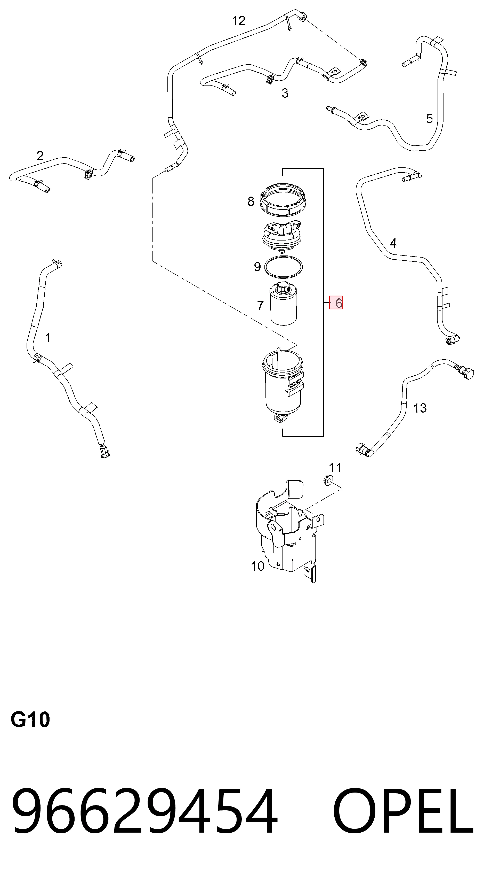 96629454 Opel Корпус топливного фильтра