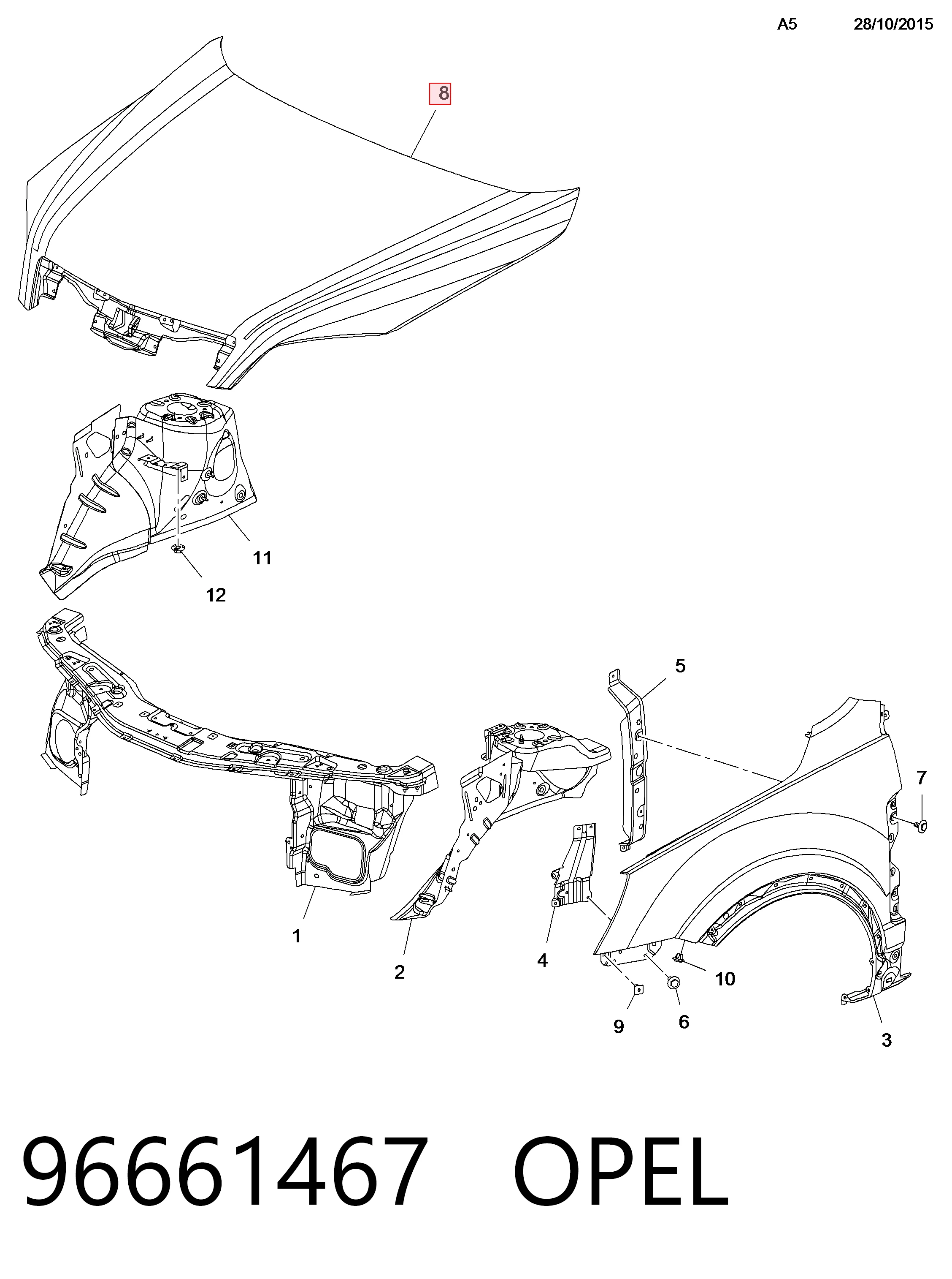 96661467 General Motors Капот