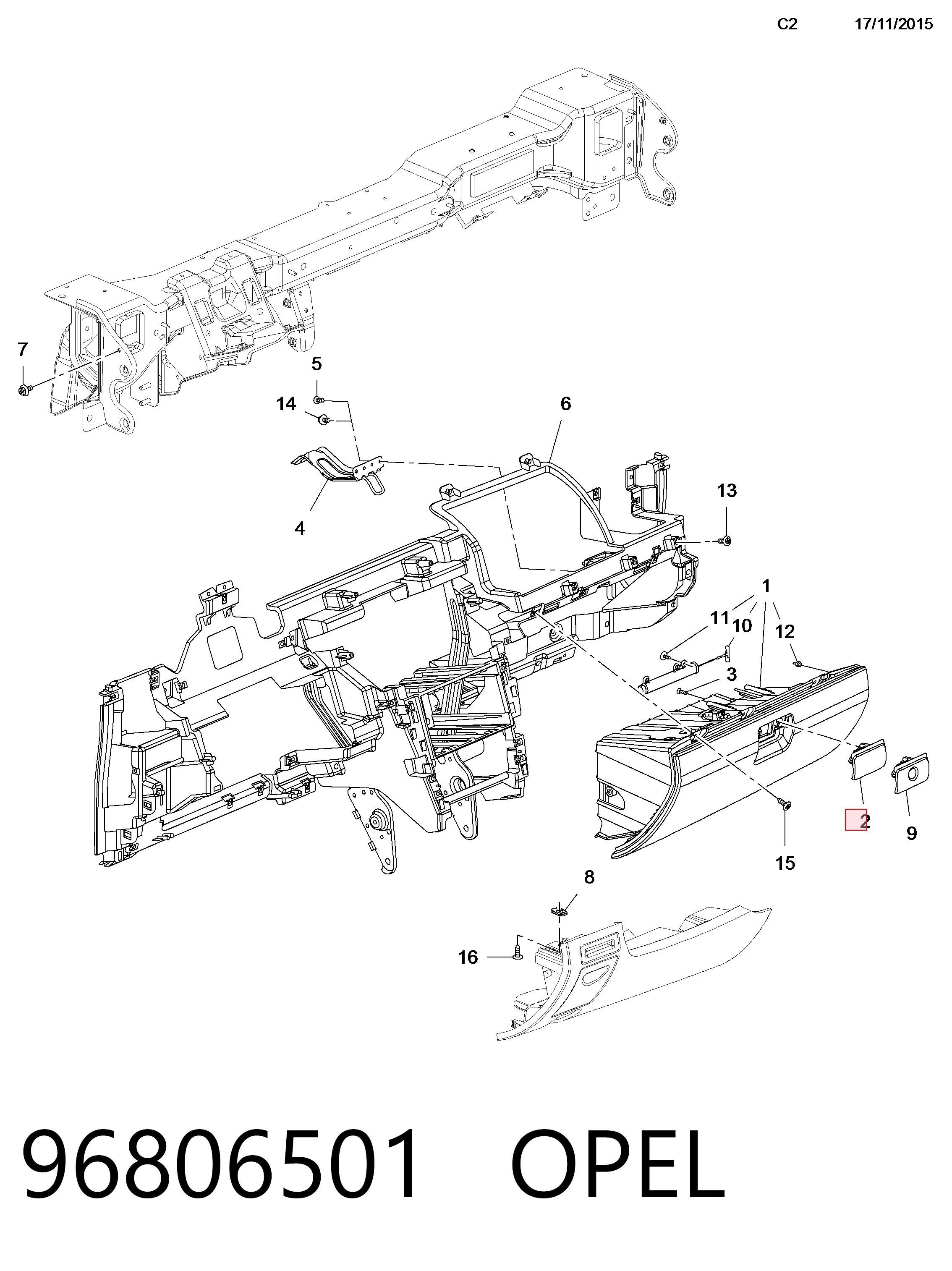 Купить 96806501 Peugeot/Citroen Ручка бардачка
