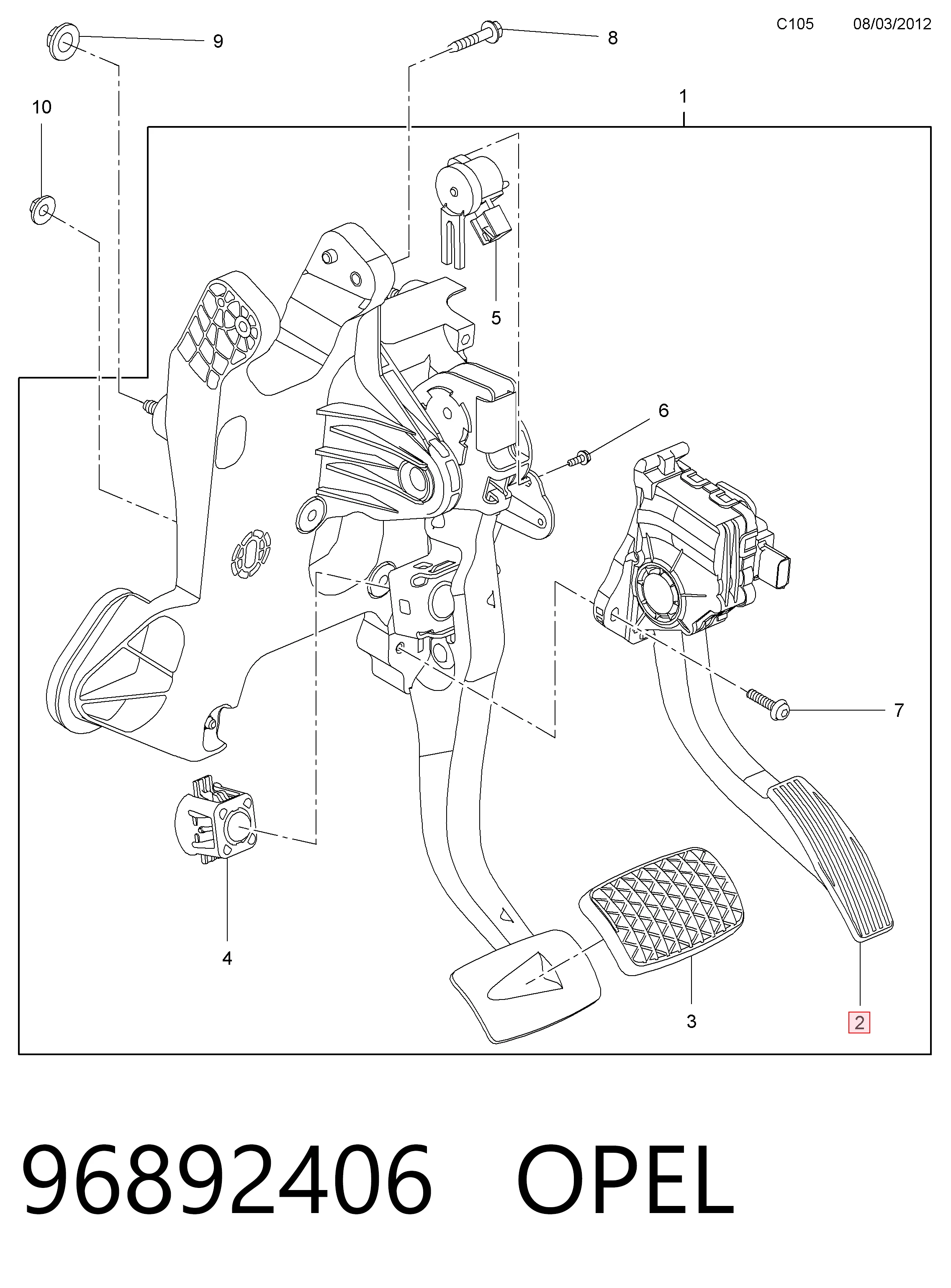 Купить 42758409 Peugeot/Citroen Педаль газа