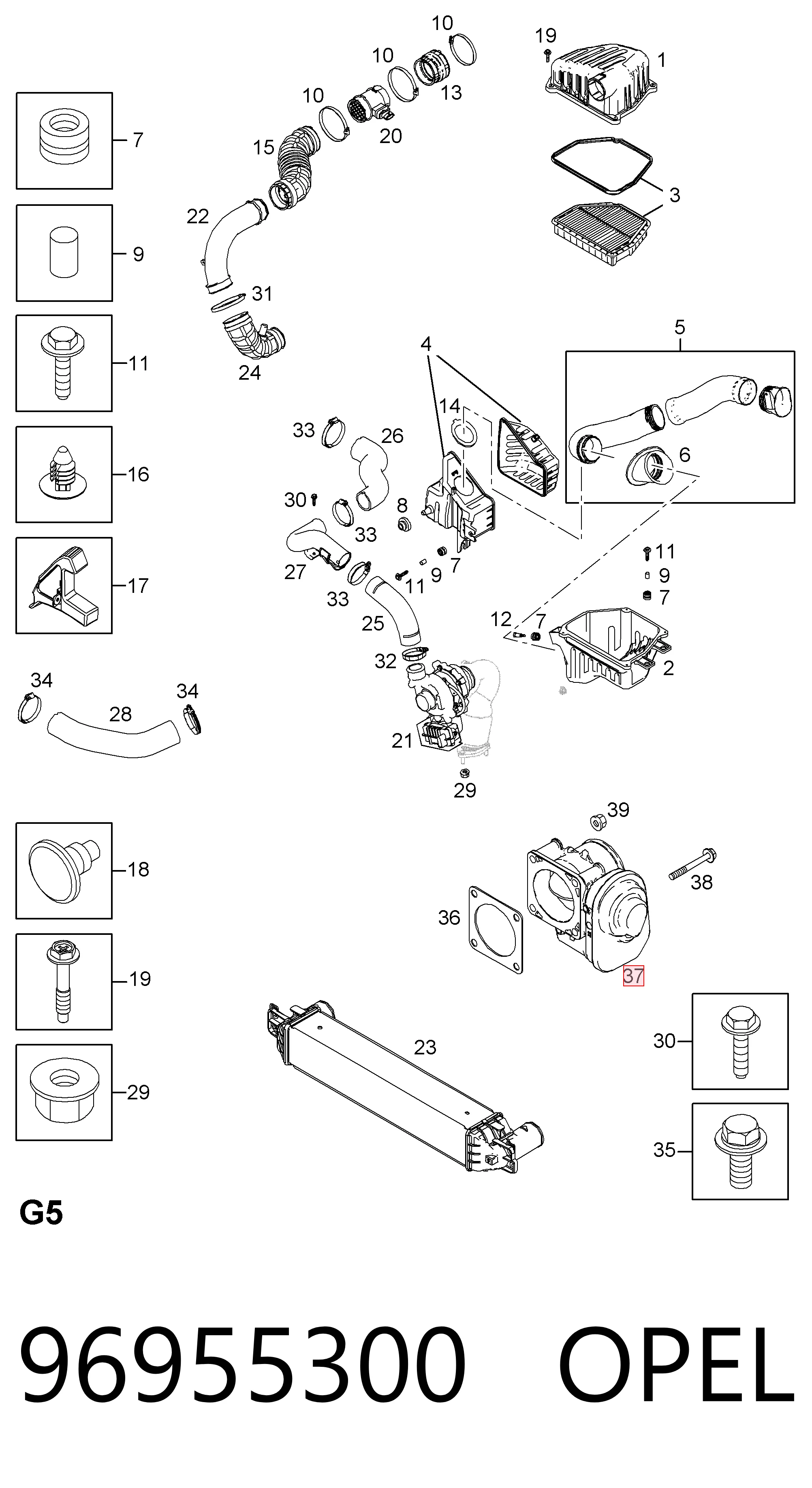 96955300 Opel Клапан рециркуляции отработавших газов EGR