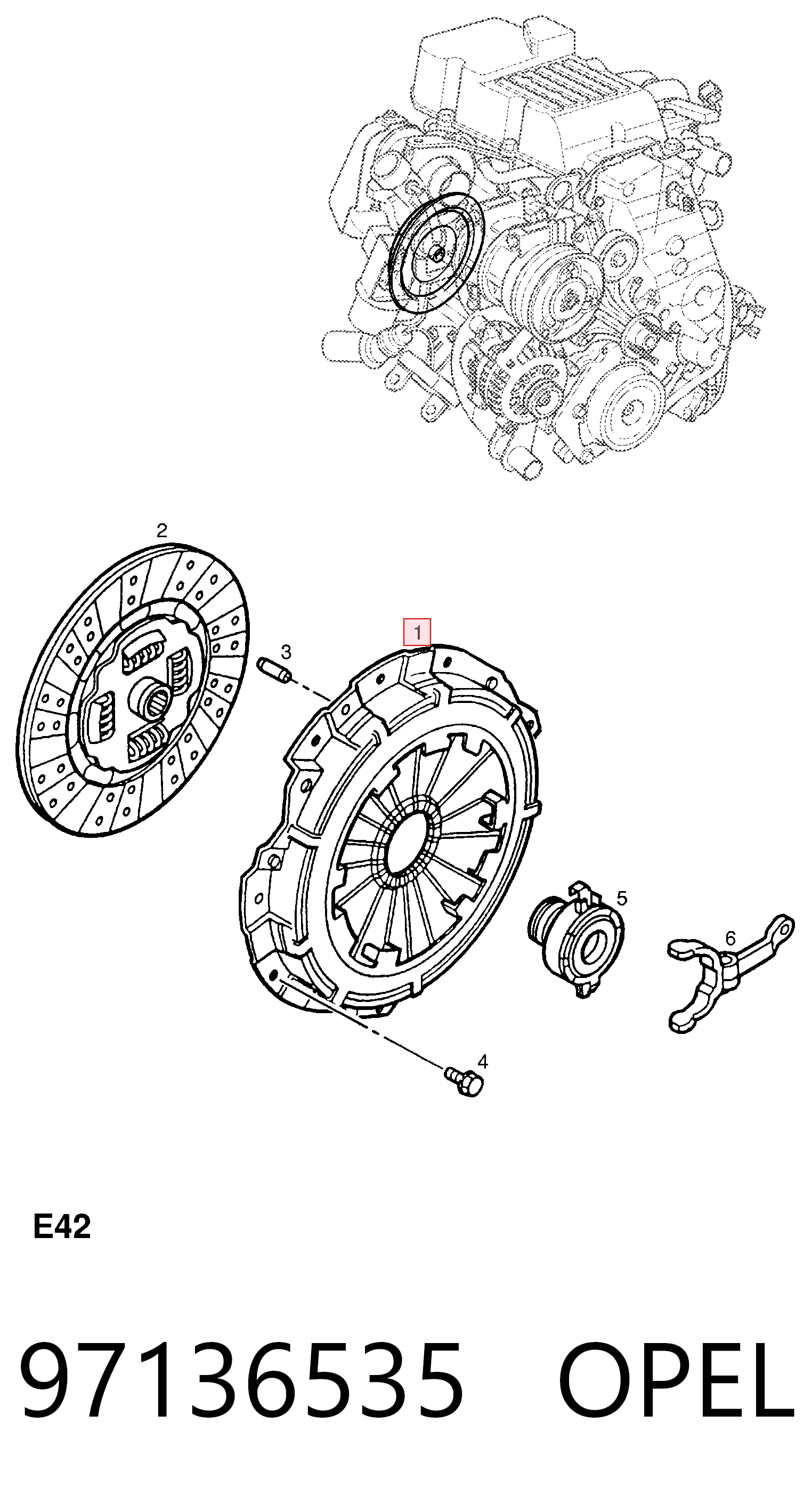 97136535 Peugeot/Citroen Нажимной диск сцепления