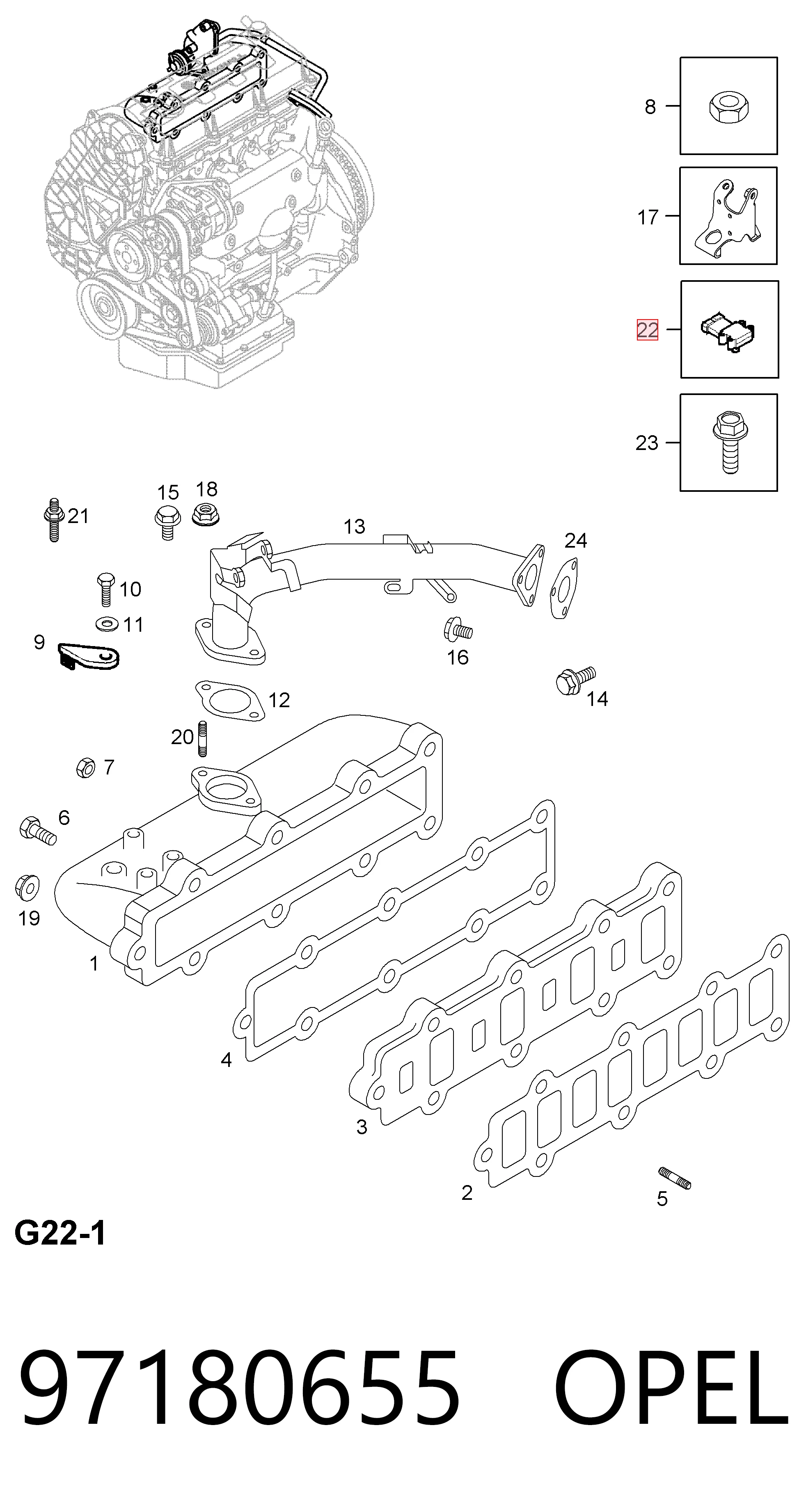 97180655 Opel Датчик давления воздуха