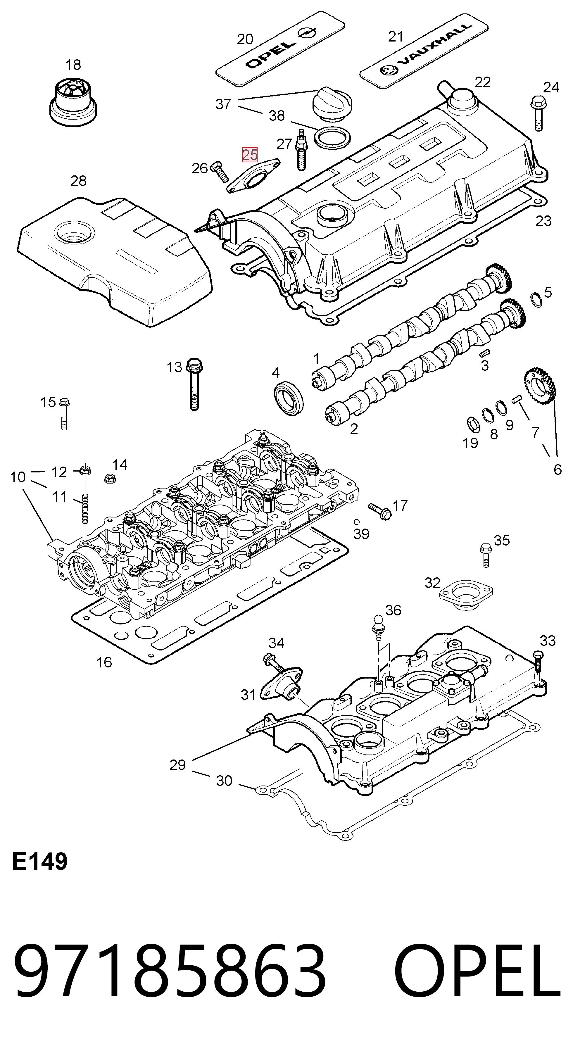 97185863 Peugeot/Citroen Прокладка клапанной крышки двигателя верхняя