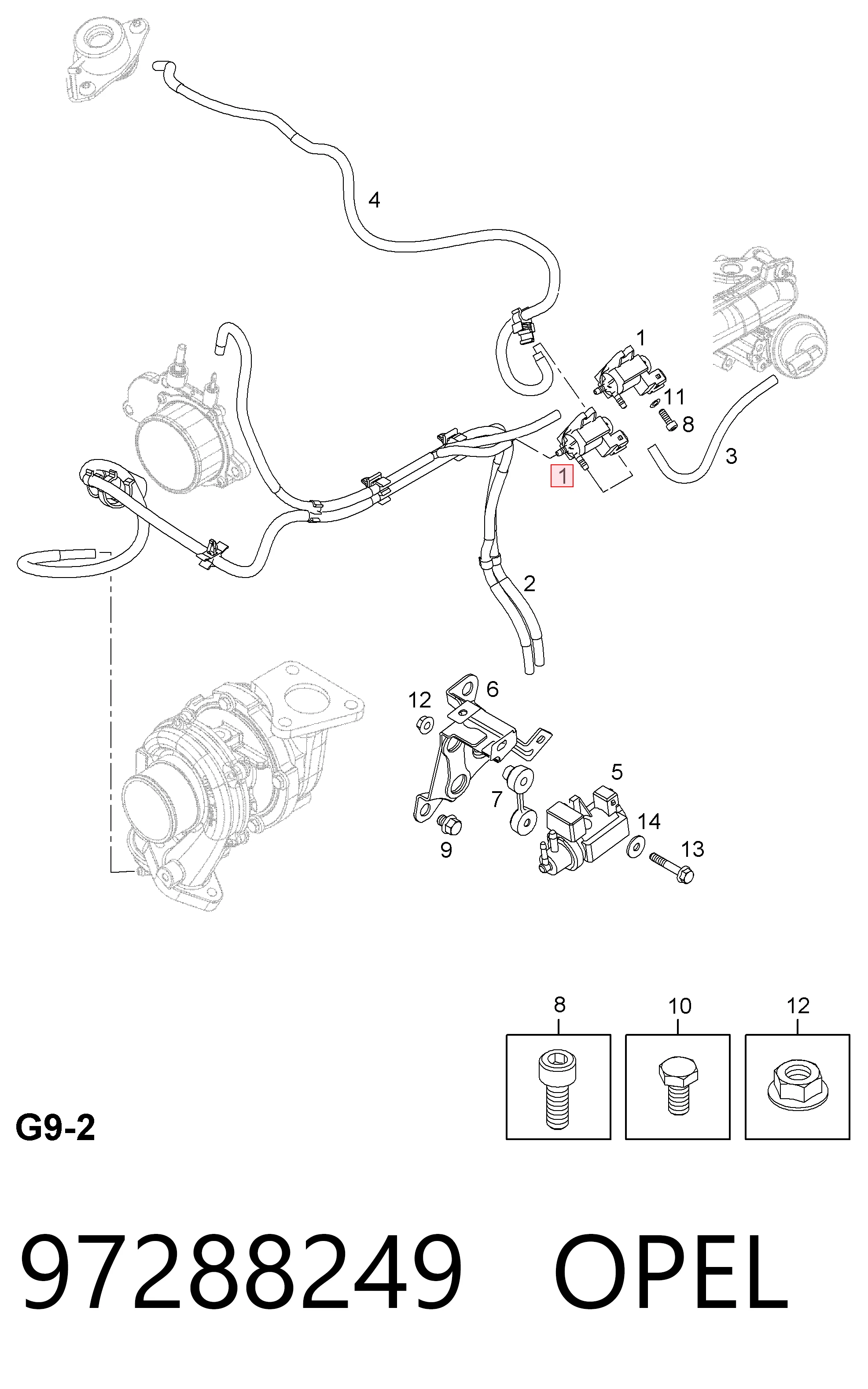 97288249 Opel Переключающий клапан регулятора заслонок впускного коллектора