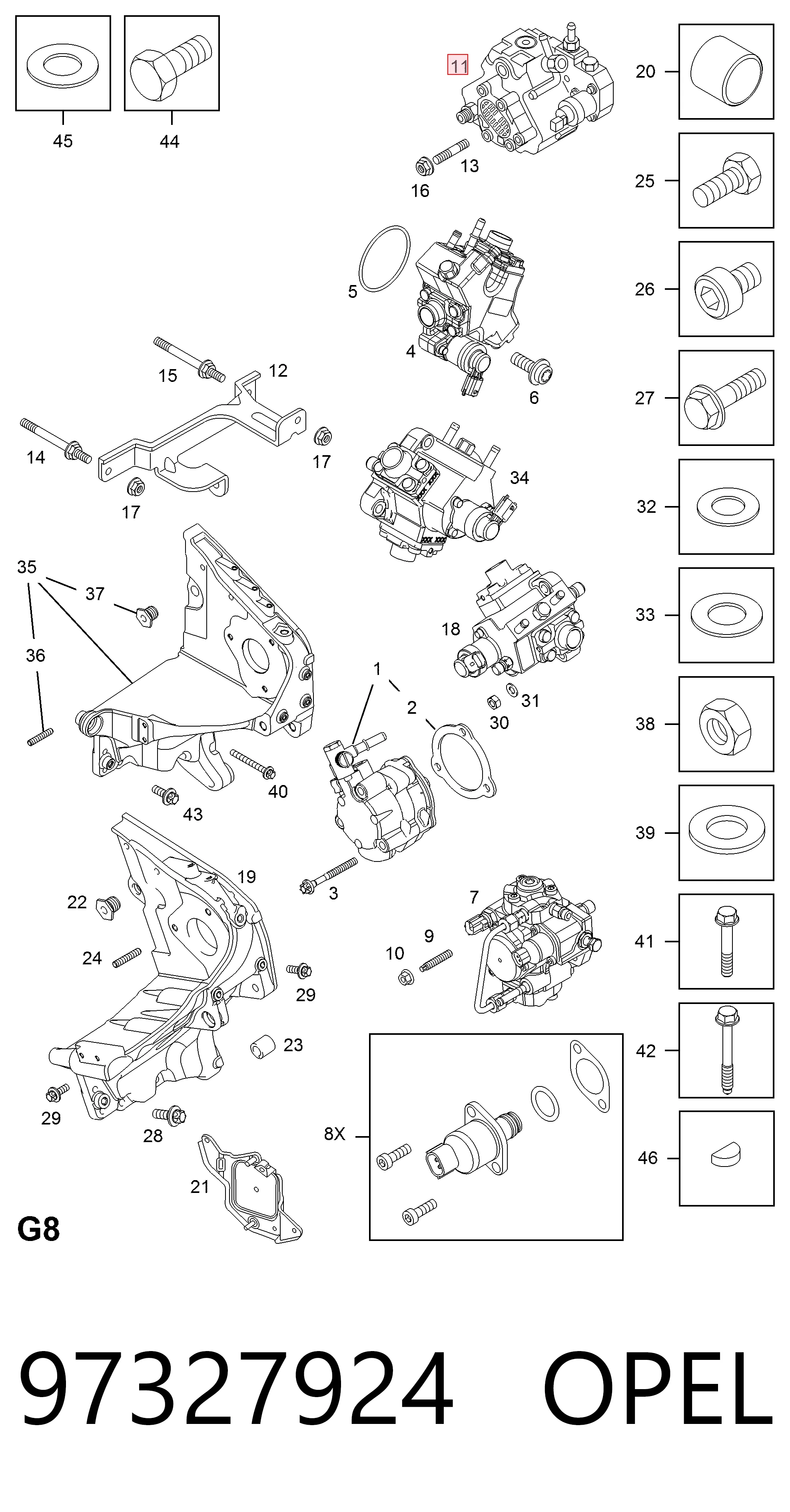 97327924 Opel Насос топливный высокого давления (ТНВД)