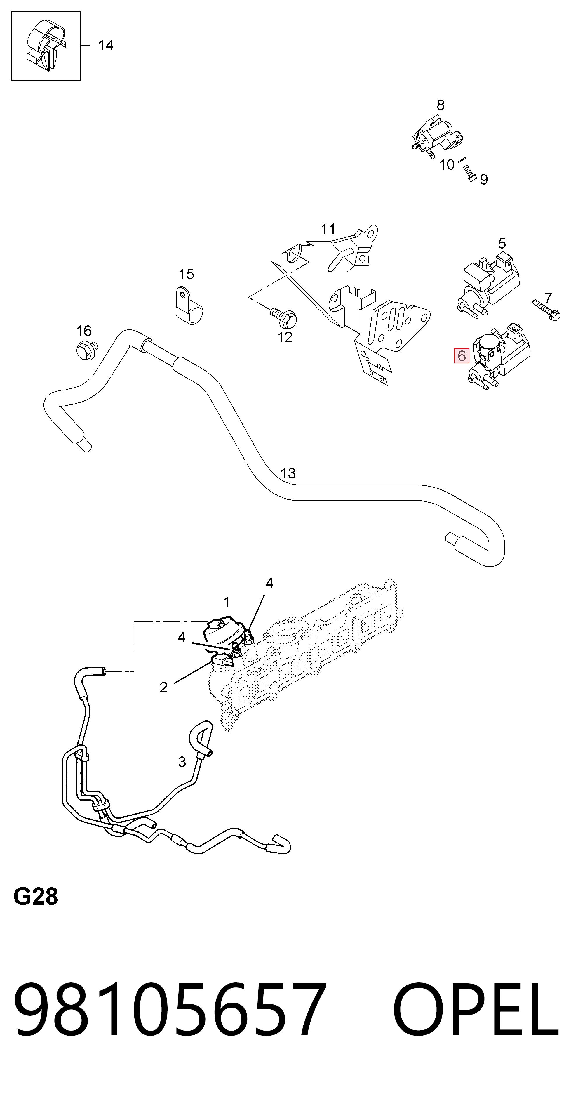 98105657 Opel Соленоид давления наддува