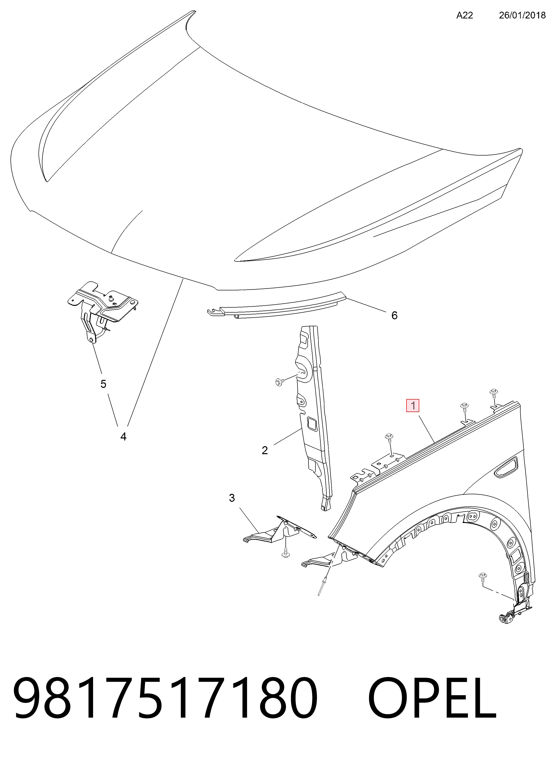 Крыло переднее левое Peugeot/Citroen 9817517180 цена, от 228.33 USD