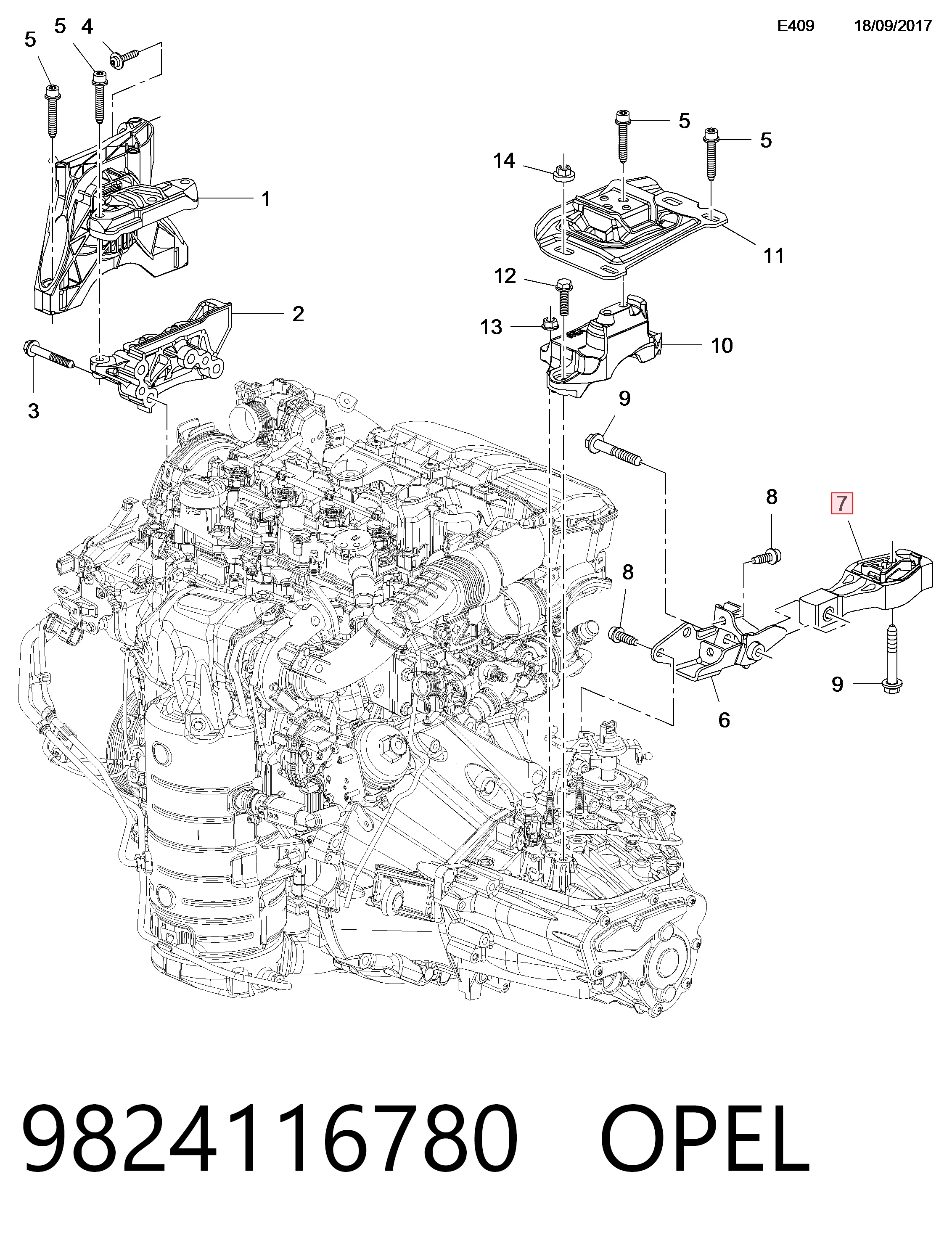  Задняя опора двигателя Opel Corsa 