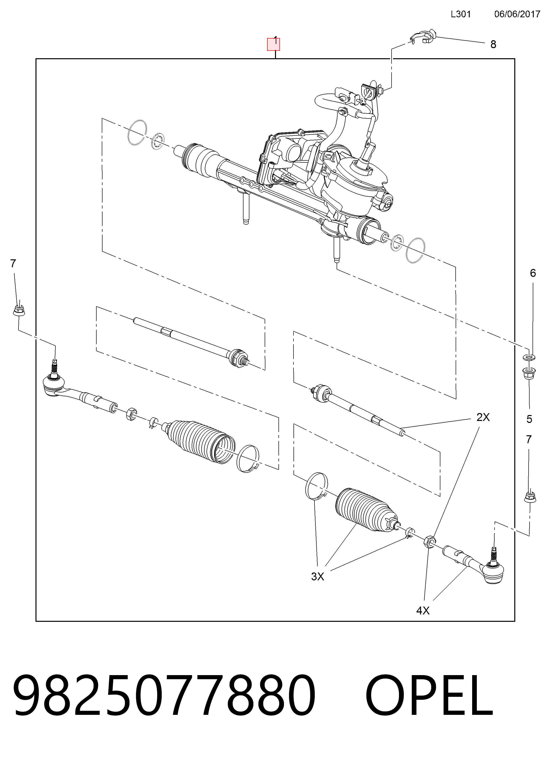 Купить 95525970 Peugeot/Citroen Рулевая рейка
