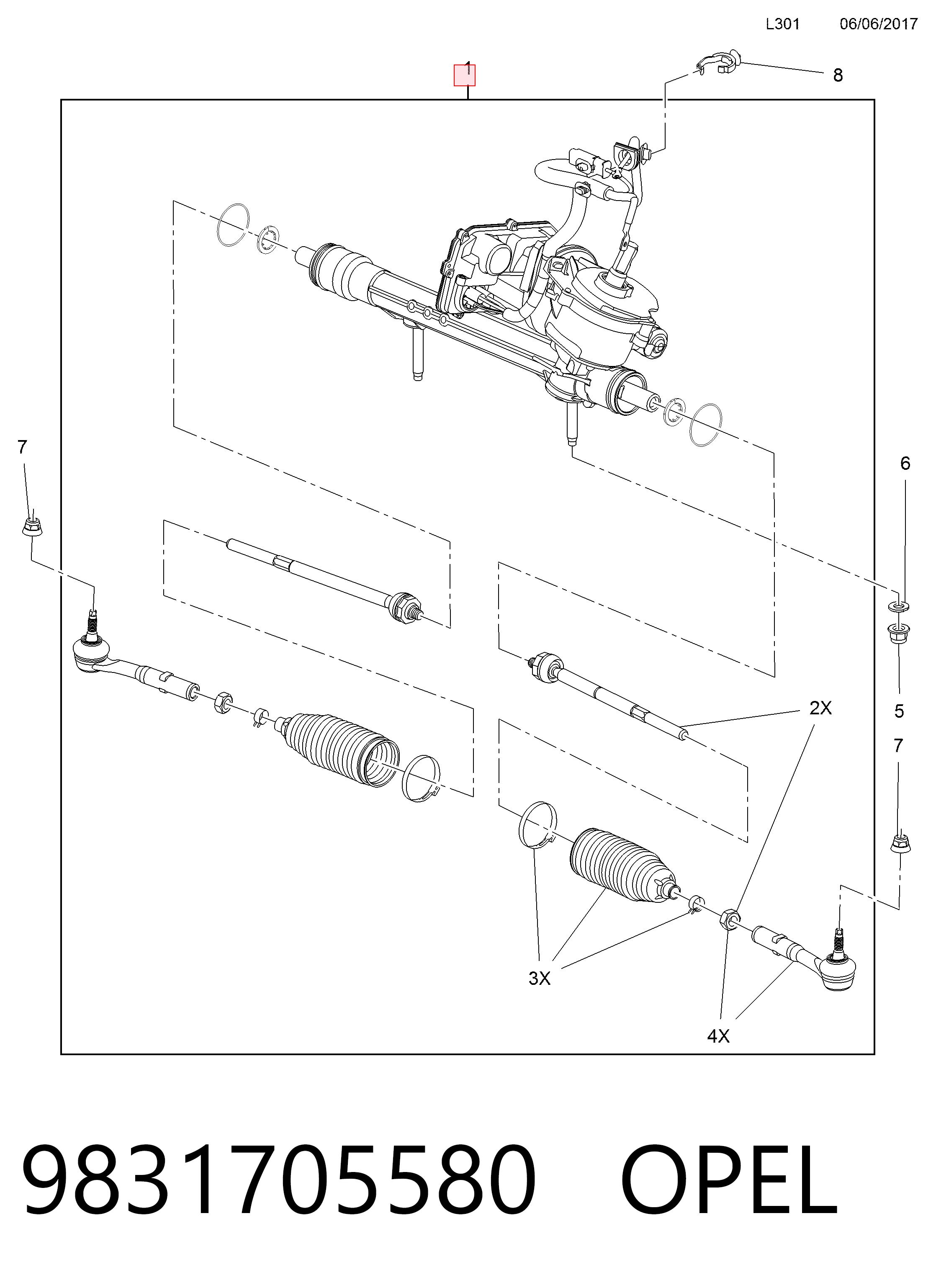 Рулевая рейка 95525970 Peugeot/Citroen