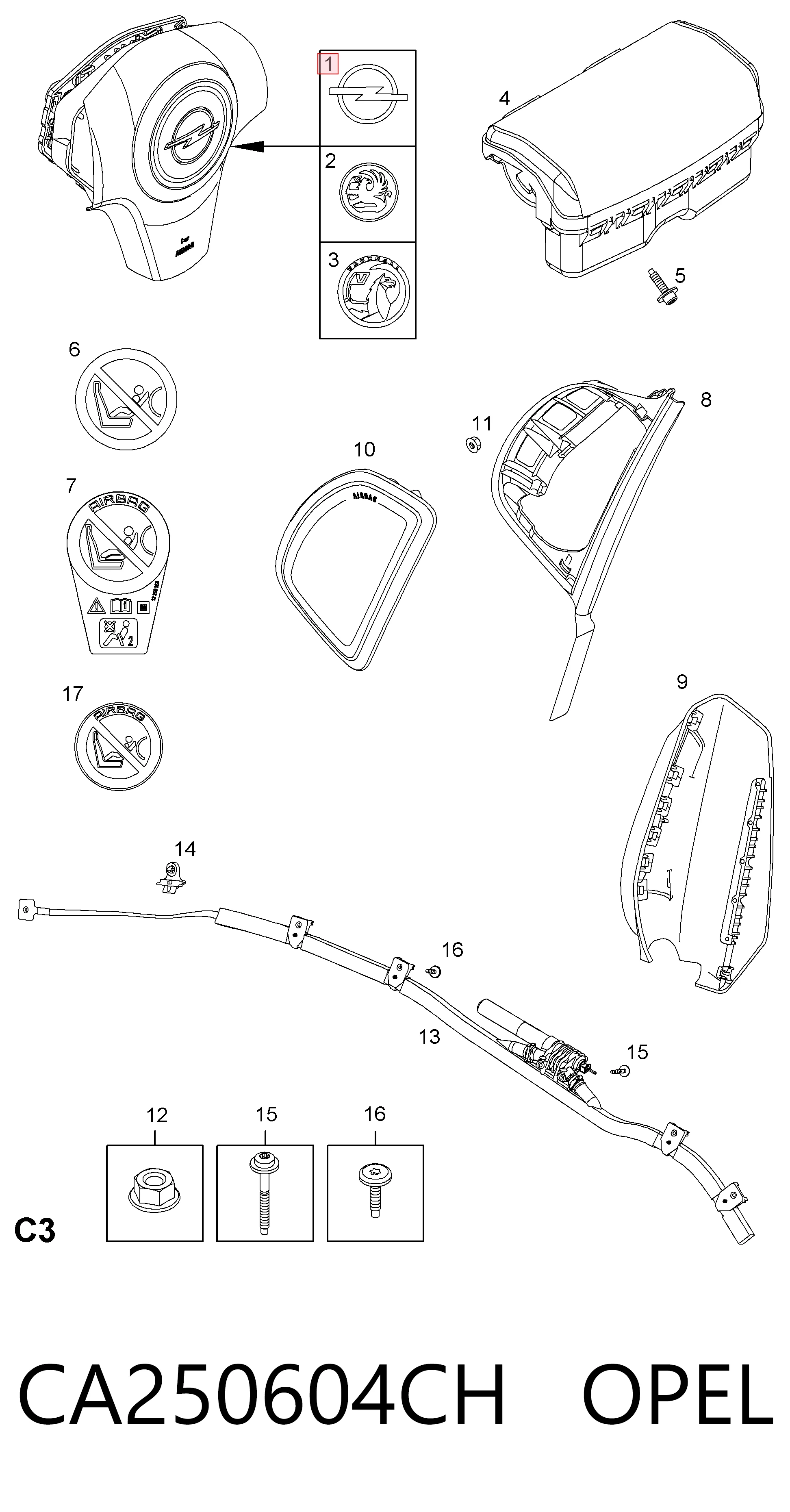 Airbag в мультируль Peugeot/Citroen 13235770 цена, от 29.26 USD