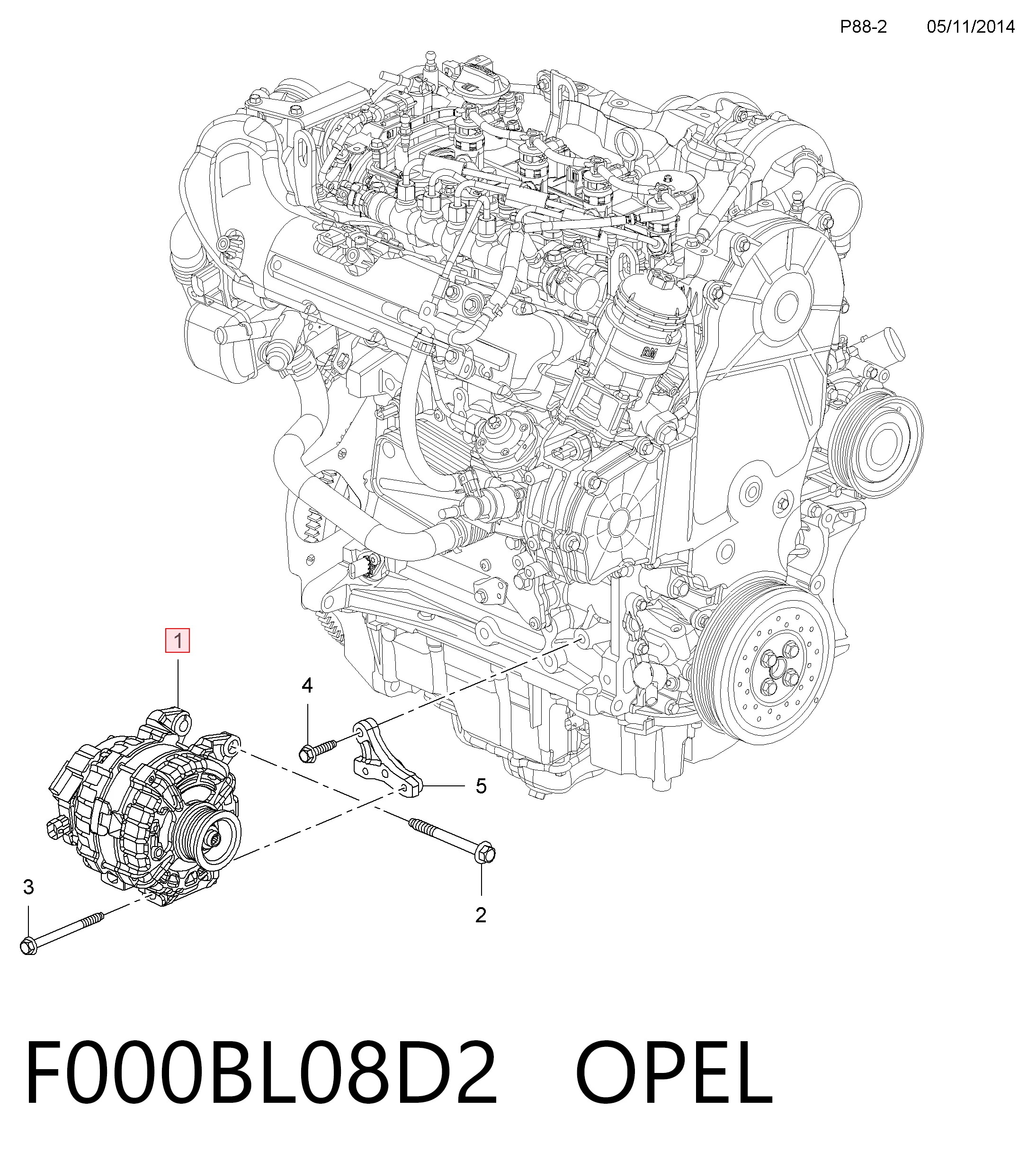 F000BL08D2 Opel Генератор автомобильный