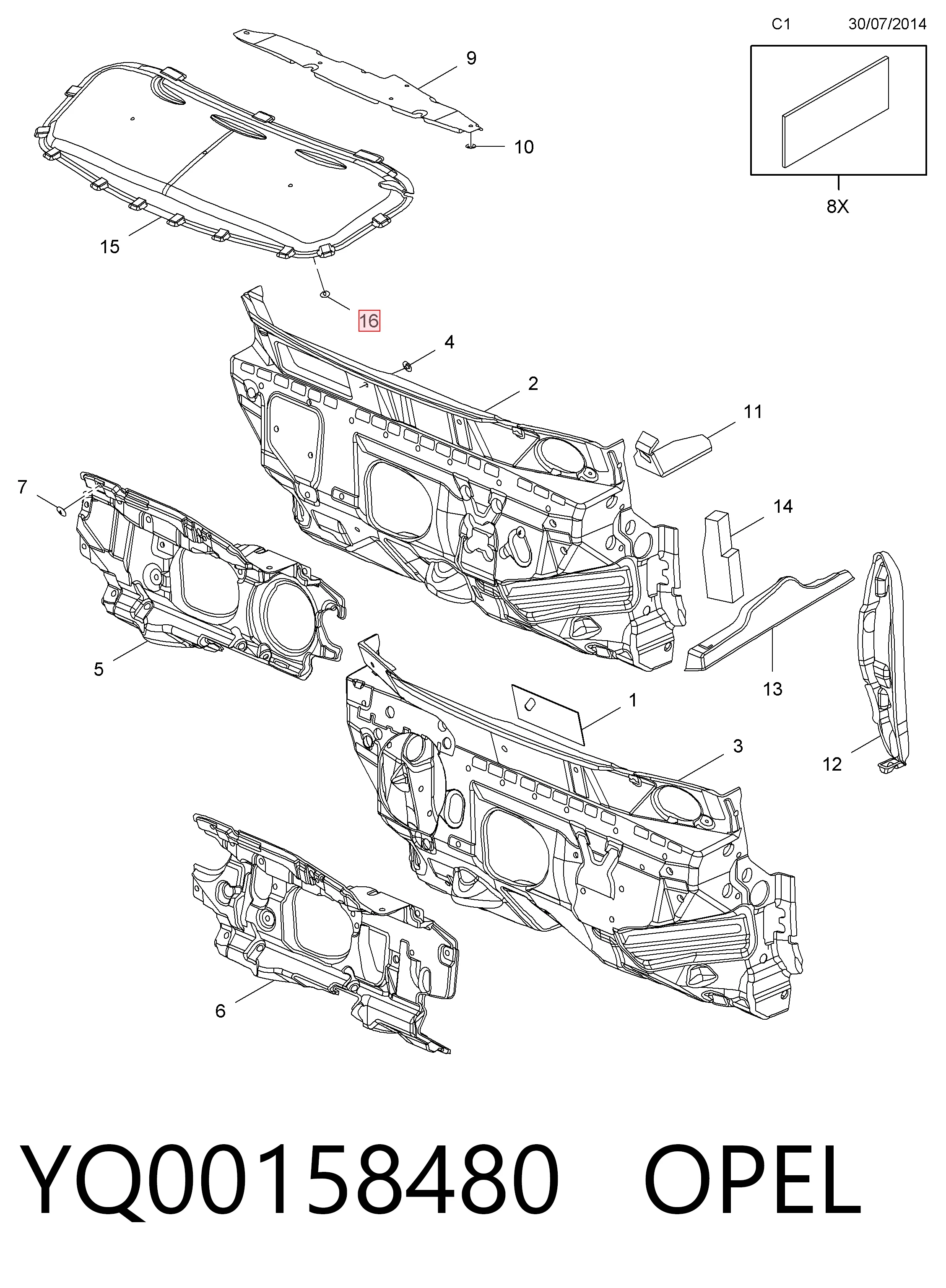 Пистон (клип) утеплителя капота General Motors YQ00158480 цена, от 0.39 USD