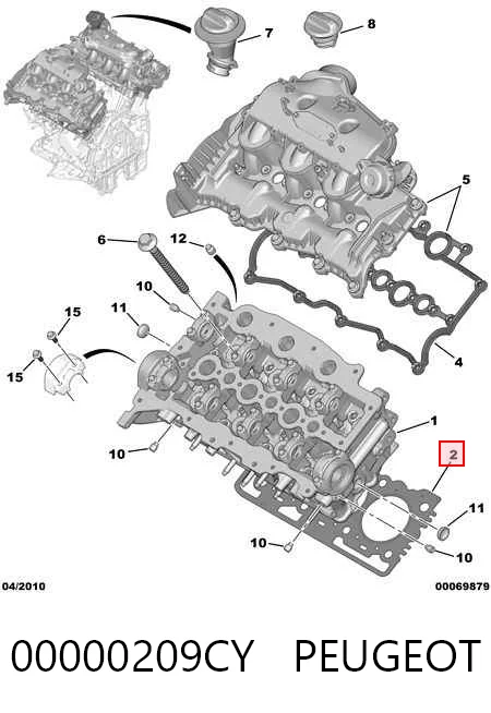  Прокладка ГБЦ Peugeot 407 