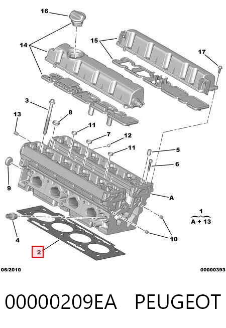 Прокладка головки блока на Citroen C4 PICASSO I UD