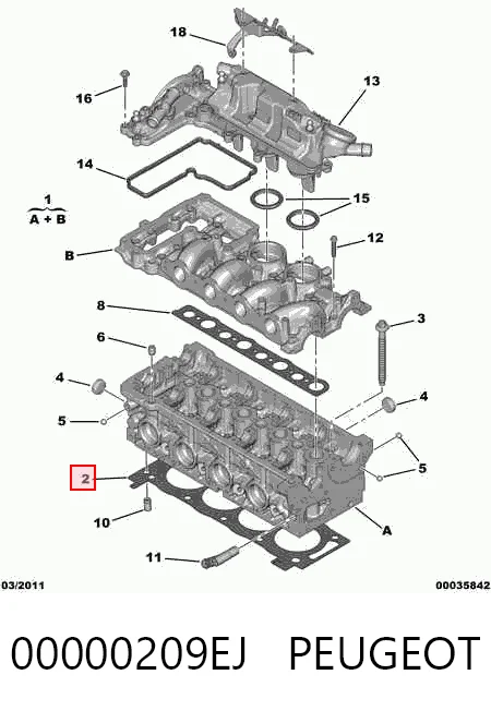 Прокладка головки блока цилиндров Britpart LR017303G