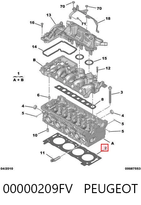 Прокладка ГБЦ C2S43974 Jaguar