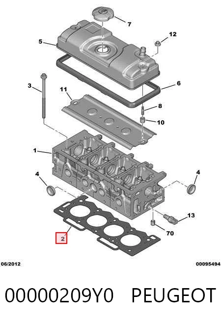  Прокладка ГБЦ Citroen C3 1