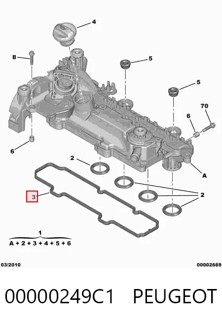 H2B437040 Royal Прокладка крышки клапана