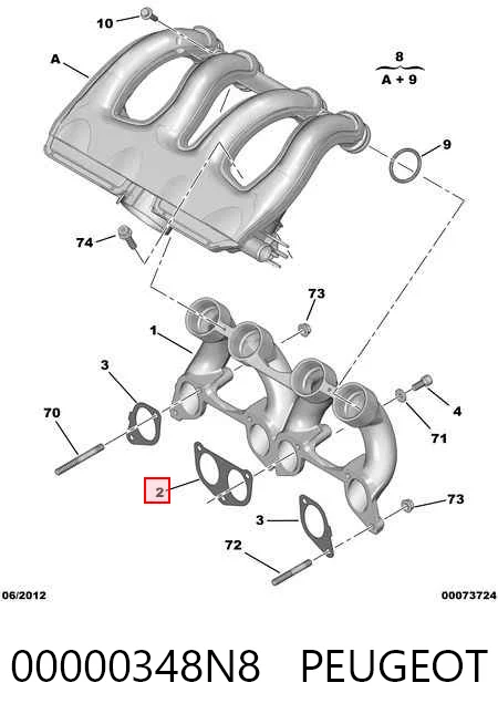  Прокладка впускного коллектора Fiat Scudo 
