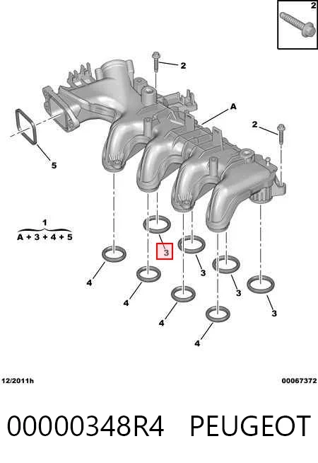  Прокладка впускного коллектора Citroen C4 