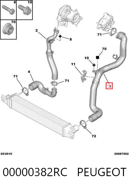 Патрубок интеркулера 52078678 Fiat/Alfa/Lancia