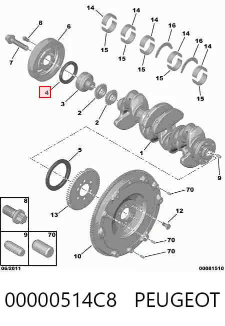  Сальник коленвала Citroen C3 