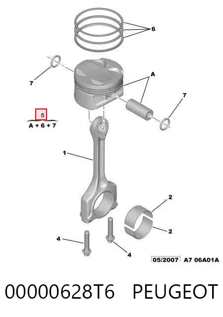 081PI00128000 Mahle Original Поршень в комплекте на 1 цилиндр, STD