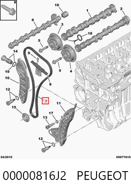 Цепь привода распредвала Citroen Berlingo фургон (B9) (2008 - 2018) цена, от 60.48 USD