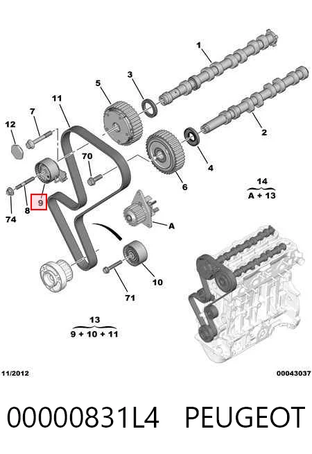 ГРМ ремни, комплект Citroen C4 I хэтчбек (LC) (2004 - 2010) цена, от 66.99 USD