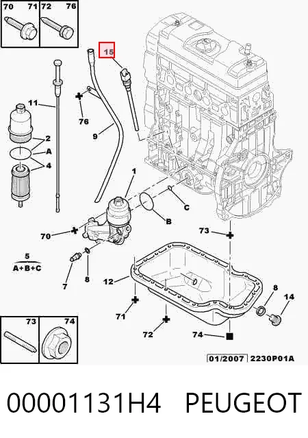 Датчик уровня масла на Citroen Berlingo  M