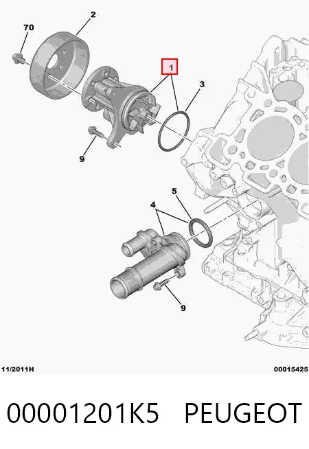 Насос водяной на Citroen C5  III  RW