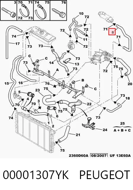 Купить Патрубок системы охлаждения Пежо Боксер I 230L