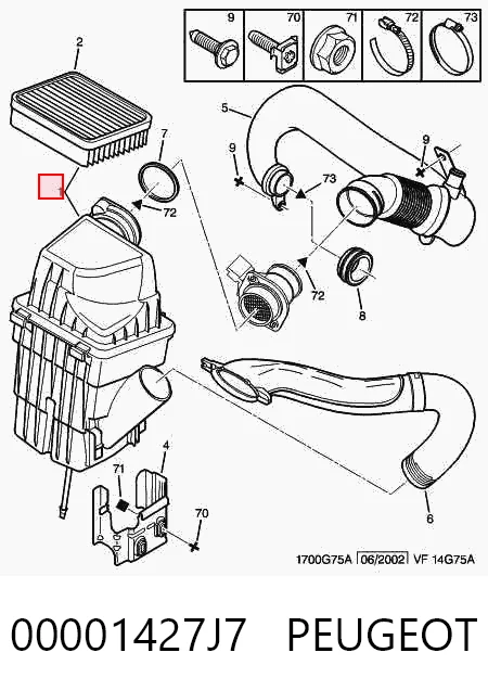 Коробка фильтра на Citroen Berlingo  M