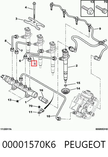 HMP6C1Q9C993DB Hmpx Трубка топливная форсунки 4-го цилиндра