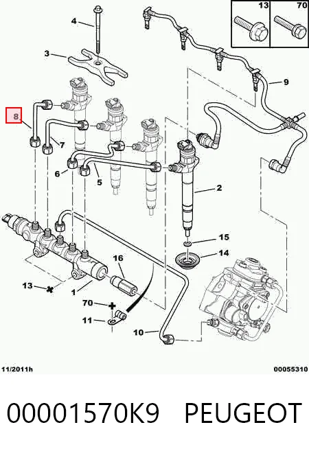 Трубка топливная форсунки 1-го цилиндра Hmpx HMP6C1Q9C993AB цена, от 14.77 USD
