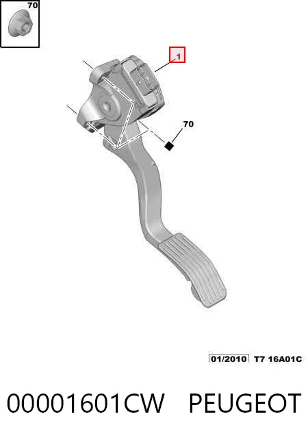 Педаль газа (акселератора) Peugeot 208 I хэтчбек (CA, CC) (2012 - 2021) цена, от 34.40 USD