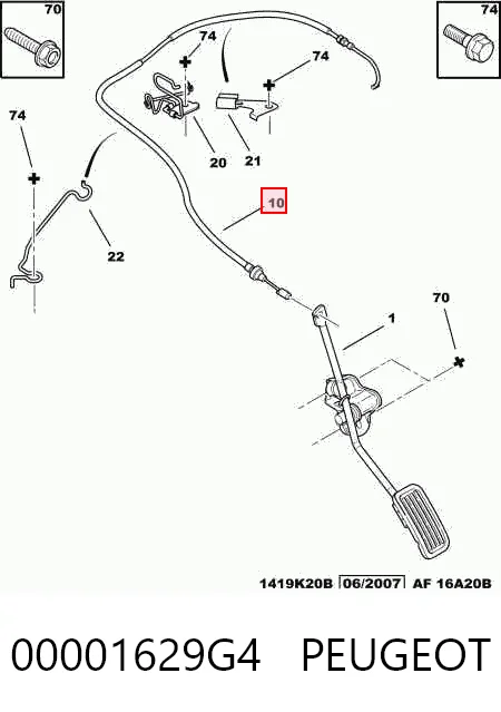 Тяга газа Citroen C1 I хэтчбек (PM, PN) (2005 - 2014) цена, от 6.55 USD