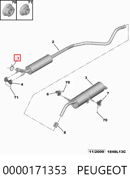 Купить 3M519U501AE Ford Монтажные элементы передние выпускной системы