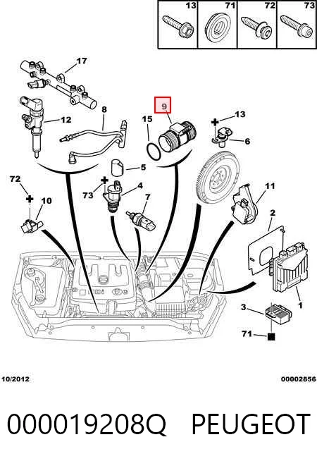 000019208Q Peugeot/Citroen Датчик расхода воздуха