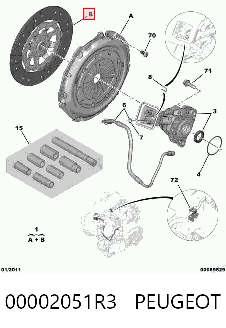 Комплект сцепления (3 части) Peugeot 308 I хэтчбек (4A, 4C) (2007 - 2014) цена, от 150.56 USD