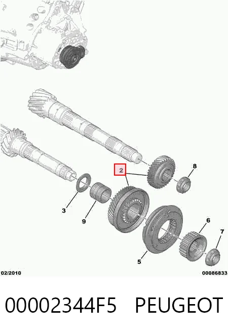 Шестерня пятой передачи Citroen Jumpy I фургон (BS, BT, BY, BZ) (1995 - 2006) цена, от 172.34 USD