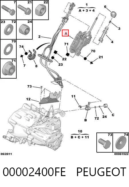  Ручка КПП Peugeot Boxer 3