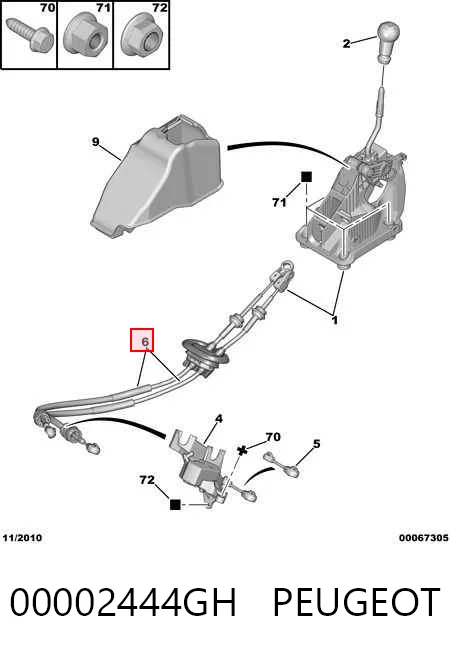 Купить Трос КПП Пежо 308 II LB, LP, LW, LH, L3