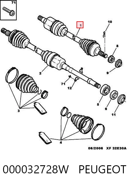 BB1311 Posterparts Полуось передняя левая
